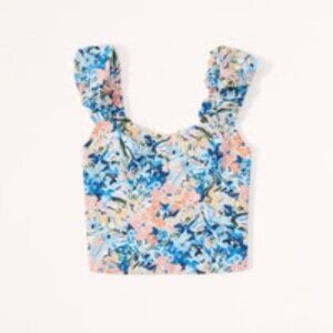 Abercrombie Floral Bubble Strap Poplin Top XS